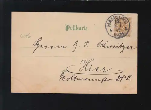 Félicitations pour la nouvelle année de Hambourg Turmblasser, Hambourg 2.1.1899