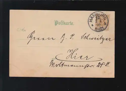 Herzlichen Glückwunsch zum neuen Jahre Hamburg Turmbläser, Hamburg 2.1.1899