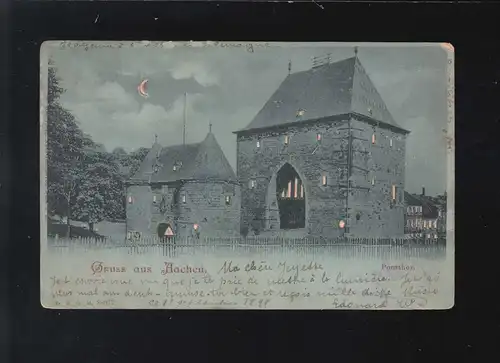Aix-la-Chapelle d'Aix la Chapelle de la Lune dès la nuit /Liège 12.9.1899
