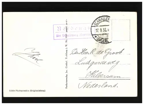 AK Landpost Nordenau (HSK), Schmallenberg 17.09.1933