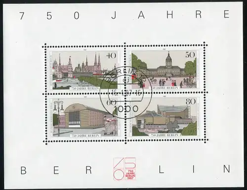 Bloc 8 Berlin-Jubilé avec PLF 774 Cassure de toiture, ET-O Service d'expédition BERLIN