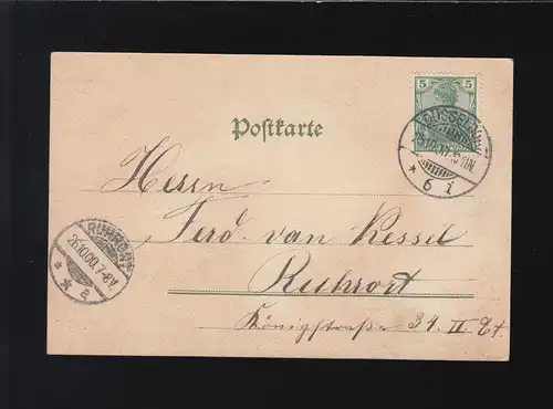 Hütte dans la neige avec des rankens automnal, Düsseldorf / Ruhrort 25.+26.10.1900