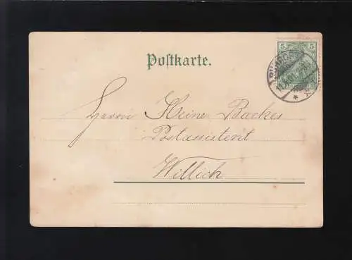 Bergbach Wasserfall Vergissei nicht Ranke Blüter, Ruhrort 11..04.1901