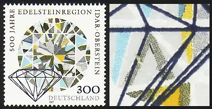 1911III Edelsteinregion: Strich über D im Prisma, Feld 7, ** postfrisch