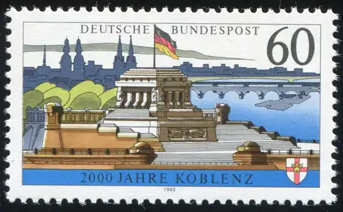 Coblence 1583yI avec PLF I point à côté des armoiries, cases 5, 15, 25, 35 et 45 **