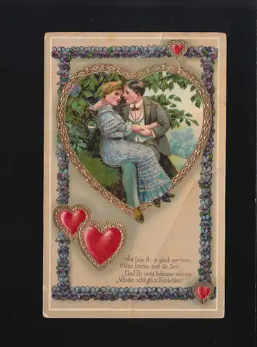 Coeur couple baiser, Est ton coeur déchiré comme, Tout Leiden Fribourg 15.8.1912