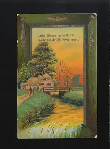 Haus Fluss Abendrot Unter Blumen unter Rosen Möcht mit, Herbertsfelden 8.5.1913