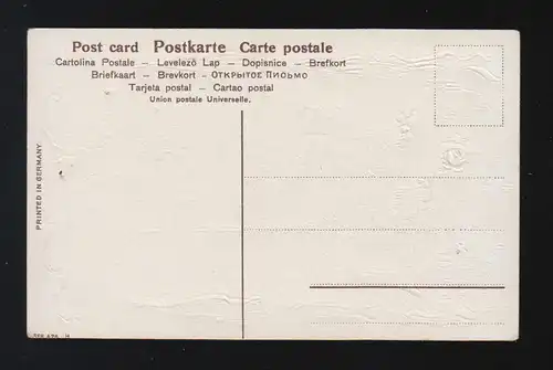 Mädchen binden Kranz Art Deko Fröhliche Pfingsten, Blüten Ornamente, ungebraucht