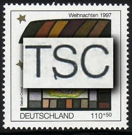 1960I Noël avec PLF I crochet noir sur le S d'ALLEMAGNE, champ 3, **