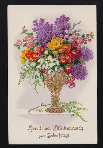 Bunter bouquets de fleurs Anémones Maiglocky anniversaire, couru 28.4.1930