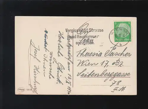 Félicitations, Tulipe Autruche, Table à café, Vienne 13.10.1940