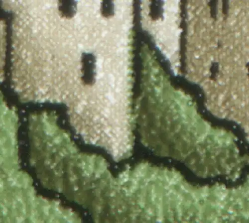 2870 Entretien des monuments 15 Pf: Encoches et ruptures, case 39, **