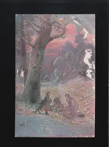 Âge homme enfants riz collecte neige forêt nuits signe. AB, Munich 29.11.1906