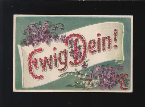 Votre éternel! Autruche violette rouge Écriture brillante Banner blanc, Würzburg 18.10.1916