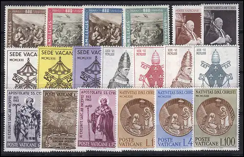 423-441 Vatikan-Jahrgang 1963 komplett, postfrisch