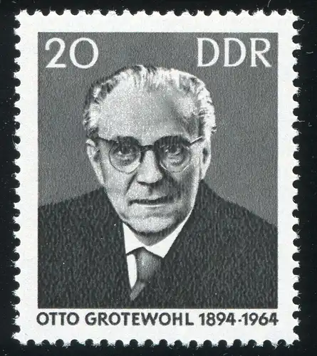 1153 Otto Grotewohl mit PLF Kerbe rechts im W von GROTEWOHL, Feld 37 **