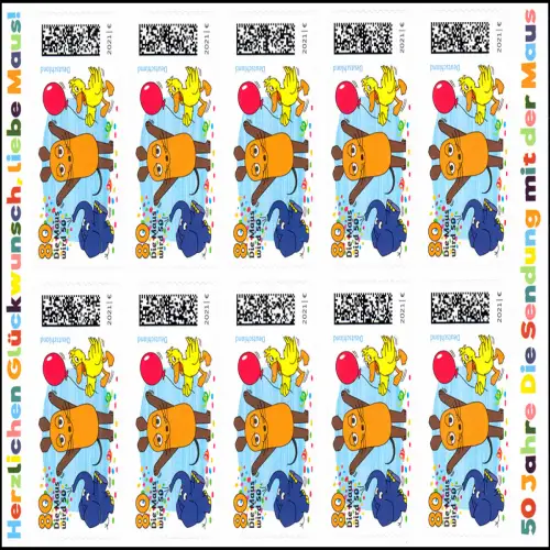 FB 105A L'émission avec la souris, feuille de 10x 3597A langue filtrée, **