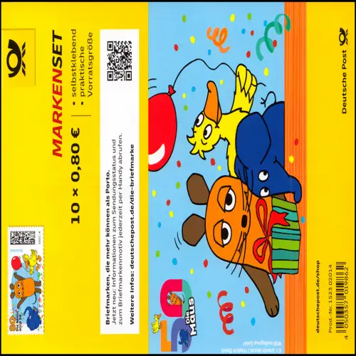 FB 105A L'émission avec la souris, feuille de 10x 3597A langue filtrée, **