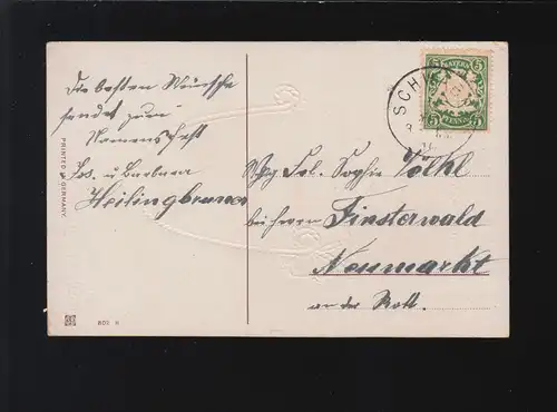 Félicitations pour le jour du nom, Filles Panier Boucle fleurs, Souris