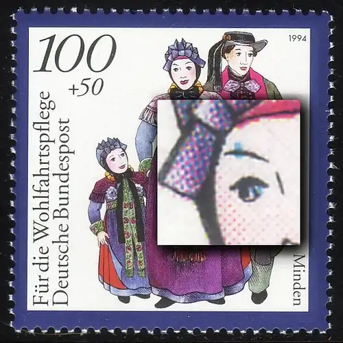 1759I Minden, PLF ligne à travers les sourcils, champ 1, **