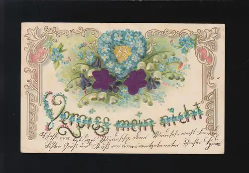 Vergiss mein nicht Kranz Veilchen, Ornamente Art nouveau, Rynarzewo 10.1.1906