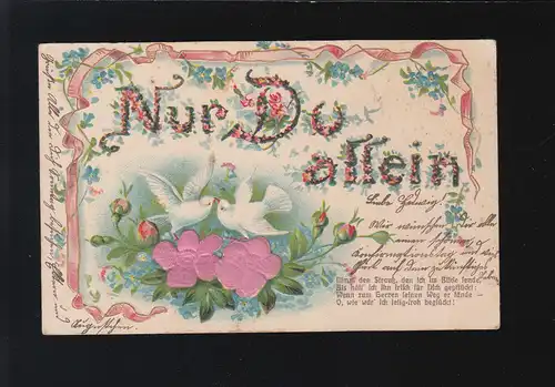 Blumen Tauben, Nur Du allein Nimm den Strauß den ich im Bilde Kokotzko 5.10.1908