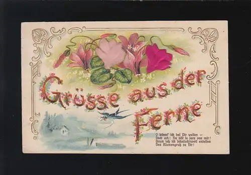 Grüsse aus der Ferne, O könnt' ich bei Dir weilen, Blüten, Rüsselsheim 7.8.1909