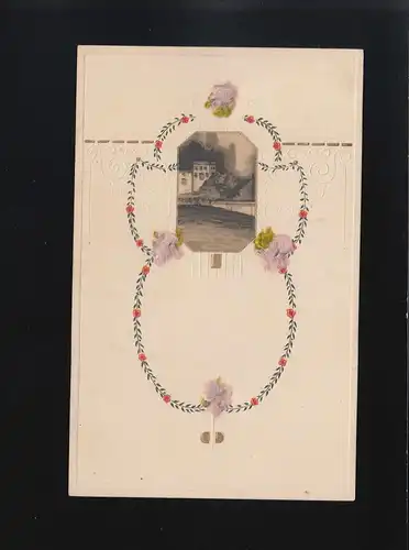 Berliner Ansicht Wannsee Spree mit Blüten verziert, Ornamente, Berlin 26.11.1912