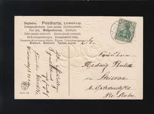 Roses N'oubliez pas Bouqet Ranken Félicitations, Terespol 22.11.1906