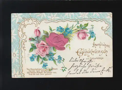 Von Freundeshand ein Blumengruss Glückwunsch Mosbach /Hassmersheim 15.+17.5.1905