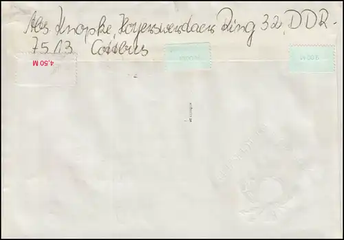 3067-3070 Postgebäude: Viererblock-ZD PLF 3069I Brief LUCKAU 16.3.87 BPP-geprüft