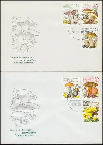 2553-2556 Champignons de table européens, phrases FDC 1 et FDP 2