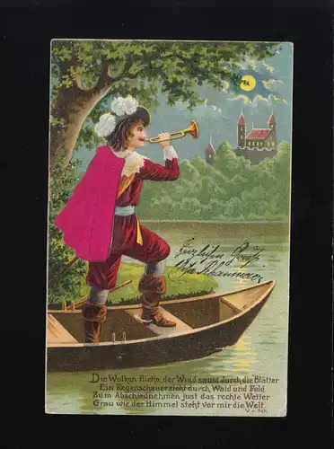 Trompeter Fluss Mond Stadt Die Wolken flieh'n der Wind saust, Kranzegg 16.9.1904