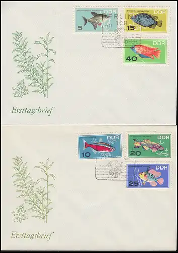 1221-1226 Poissons d'ornement 1966, taux FDC 1 et FDP 2