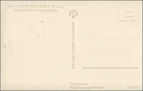 671 Otto Nuschke auf Maximumkarte 1958