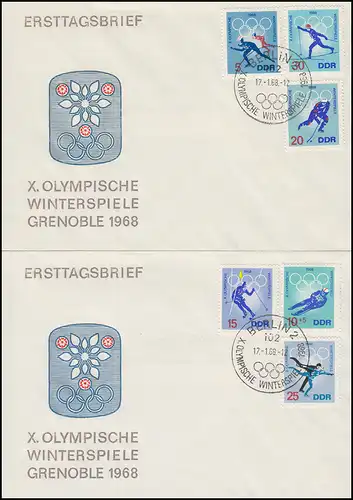 1335-1340 Olympia: Jeux olympiques d'hiver Grenoble 1968, set sur FDC 1 + FDA 2