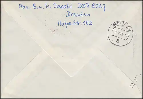 Bloc 46 Olympia: Jeux d'été Montréal 1976 sur lettre d 'urgence DRESDEN 18.7.1976