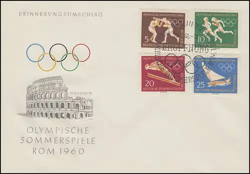 746-749 Olympia: Jeux d'été et d 'hiver 1960 - ensemble sur les bijoux-FDC