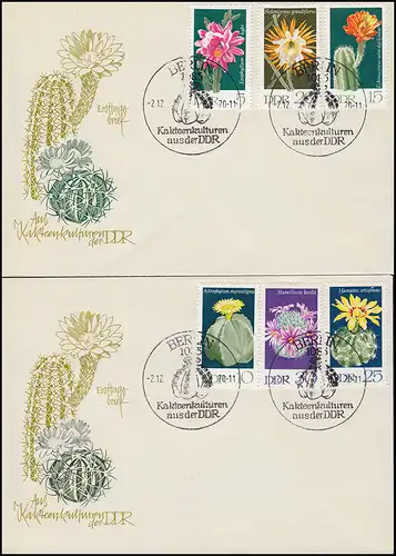 1625-1630 Plantes: cactus 1970, phrase sur FDC 1 et FDP 2