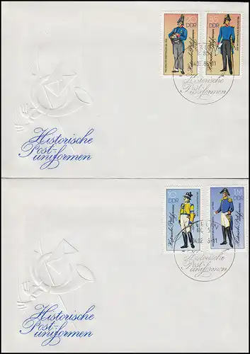 2997-3000I Historique des uniformes postaux I / RaTdr., ensemble sur FDC 1 et FDP 2