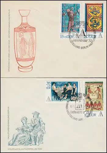 1785-1788 Briefmarkenausstellung INTERARTES 1972, Satz auf FDC 1 und FDC 2