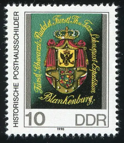 3302 Posthausschild 10 Pf Flück am B von Blankenburg, Feld 20, **