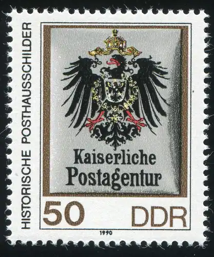 3304 Panier de poste 50 Pf: encoches en haut et ressort cassé, case 15, **