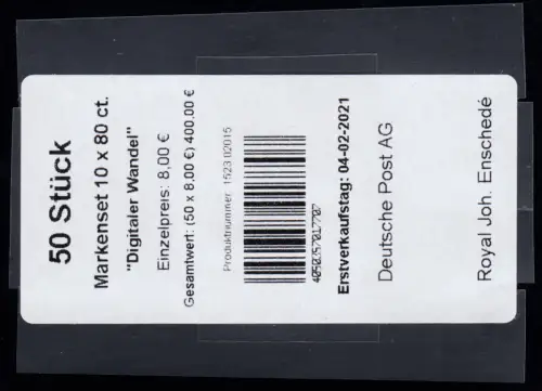 FB 104B Changement numérique, feuille feuille-BANDEROLE Enschede