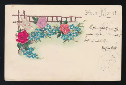 Roses + N'oubliez pas Hirondelle Hoh Marie! Hinterbruhl/ Vienne 7 + 8.12.1900