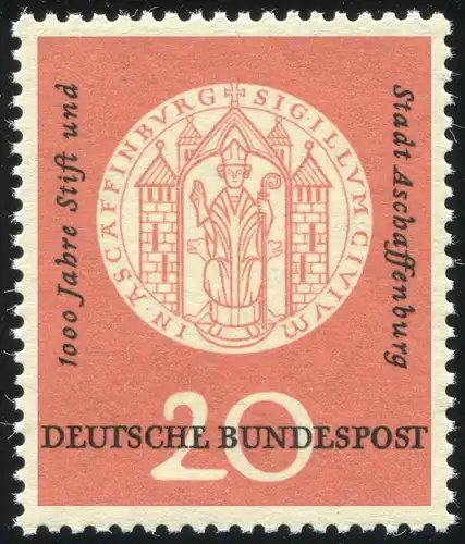 255x Aschaffenburg, gelblich, PLF Punkt zwischen GI in SIGILLUM, Feld 39, **