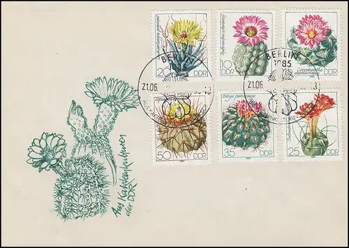 2802-2807 Cactus 1983 - Set sur les bijoux-FDC ESSt Berlin Caffetencultures