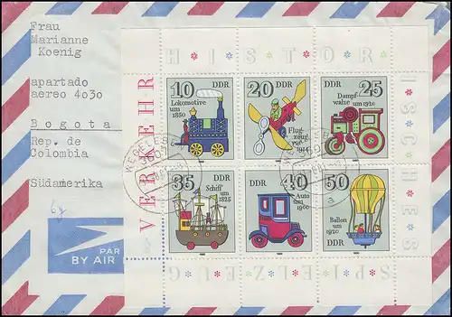 2566-2571 Jouets 1980: Petits arcs Lettres étrangères ON FACE 31.8.81 vers Bogota