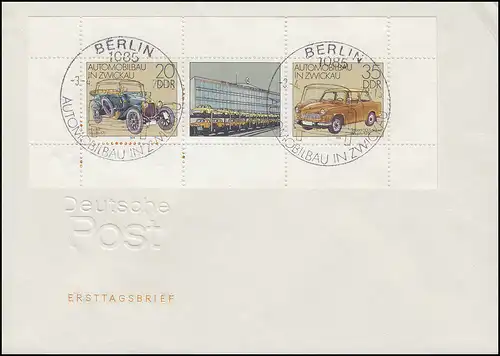 2412-2413 Automobilbau in Zwickau 1979 - Kleinbogen auf Schmuck-FDC ESSt BERLIN