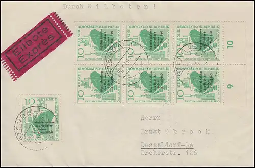 763 Mise en service du port de Rostock: MeF sur Eil-FDC STENDAL 28.4.1960